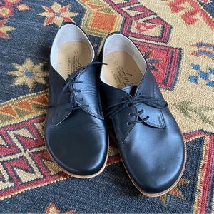 FeelBarefoot Zero Drop Oxford Black Smooth Grain Leather Shoes - W US 10 - NEW